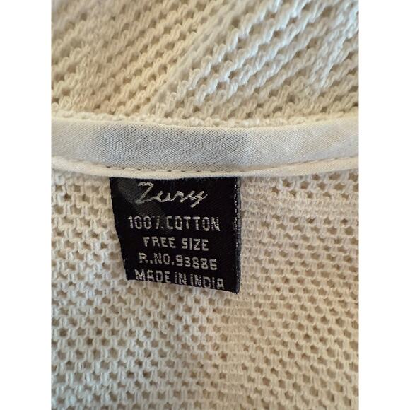 Zury Women's White Tassel Embroidered Swim Coverup Boho Beach Dress OS - Picture 3 of 5